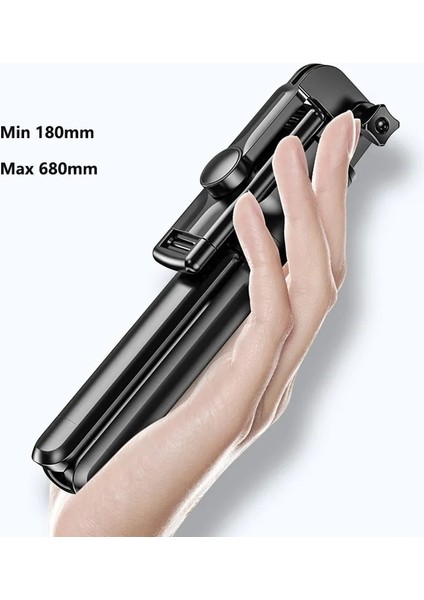 Cep Telefonu Iphone Için Siyah Bluetooth Selfie Çubuğu Ios Android Için Deklanşör Uzaktan Kumandalı Iphone Samsung Kablosuz Selfistick Tripod (Yurt Dışından)