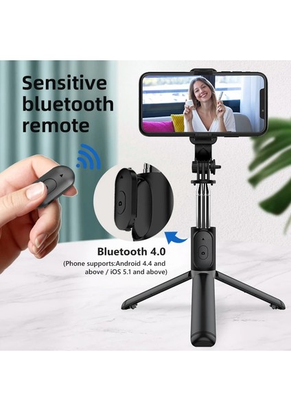 Seçenek 3 Selfie Çubuğu Katlanabilir Mini Tripod ile Dolgu Işığı Bluetooth Uzaktan Deklanşör Geri Çekilebilir Çubuk Huawei Xiaomi iPhone Cep Telefonu Için (Yurt Dışından) indirimleri