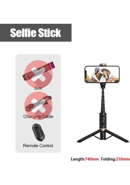 Işık Yok Kutu 2023 Yeni Alüminyum Gizli Kablosuz Selfie Çubuğu Bluetooth Deklanşör Monopod Telefon Tripodu Canlı Yayın Için Dolgu Işığı ile (Yurt Dışından)