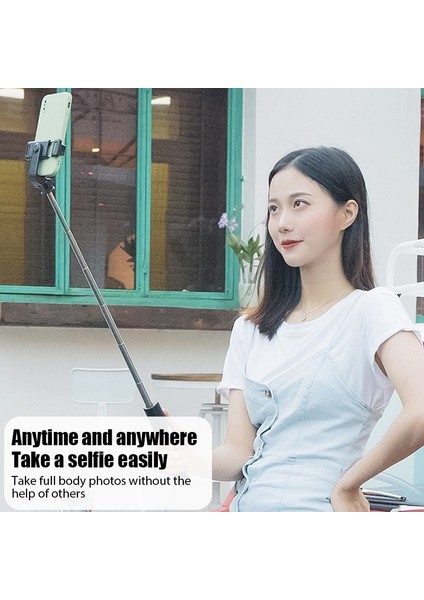 002 Bluetooth Kablosuz Selfie Çubuğu Geri Çekilebilir Çok Fonksiyonlu Katlanabilir Mini Tripod Deklanşör Akıllı Telefonlar Için Uzaktan Deklanşör (Yurt Dışından)