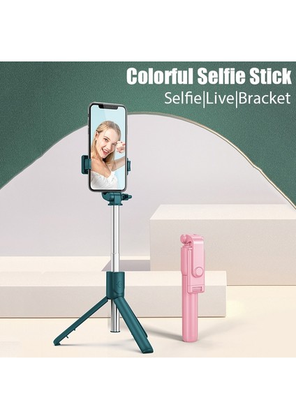 002 Bluetooth Kablosuz Selfie Çubuğu Geri Çekilebilir Çok Fonksiyonlu Katlanabilir Mini Tripod Deklanşör Akıllı Telefonlar Için Uzaktan Deklanşör (Yurt Dışından)