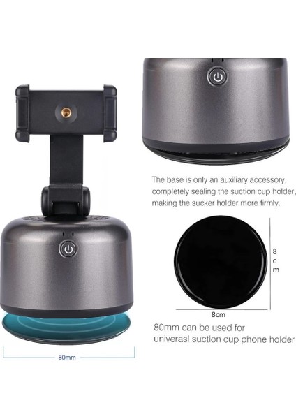 Siyah Taşınabilir Otomatik Yüz Nesne Takibi Selfie Çubuğu 360° Döndürme Akıllı Telefon Çekim Montajı Tripod Tutucular Fotoğraf Çekmek Için Vlog Canlı (Yurt Dışından) fiyatları