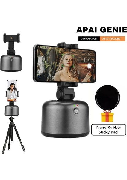 Siyah Taşınabilir Otomatik Yüz Nesne Takibi Selfie Çubuğu 360° Döndürme Akıllı Telefon Çekim Montajı Tripod Tutucular Fotoğraf Çekmek Için Vlog Canlı (Yurt Dışından) modelleri