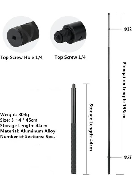 Siyah 200CM INSTA360 X3 2m Ultra Uzun Genişletilmiş Baskı Karbon Fiber Selfie Sopa Aksesuarları Insta 360 One X2/one Rs Gopro Djı (Yurt Dışından)