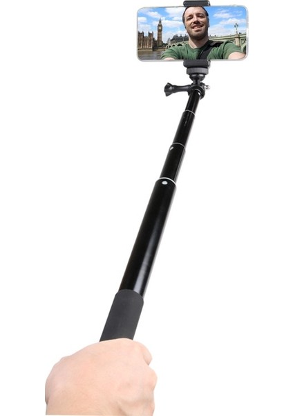 Bir Stil 1.5 M Grip Selfie Çubukları El/kolu Monopod Gopro Hero 98765 Osmo INSTA360 Onex2 Akaso Için Siyah Cep Telefonu Tutucu (Yurt Dışından) fiyatları