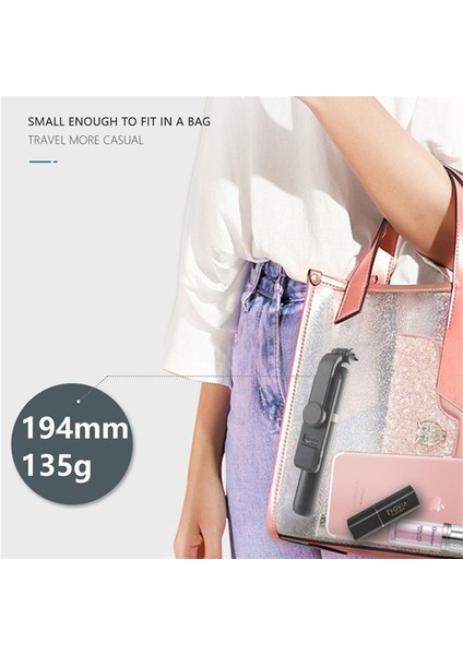 Işıklı Siyah Fangtuosı 2022 Yeni Kablosuz Selfie Çubuğu Bluetooth Deklanşörlü Bluetooth Katlanabilir Tripod Dolgu Işığı Alüminyum Alaşımlı Selfie Stck (Yurt Dışından)