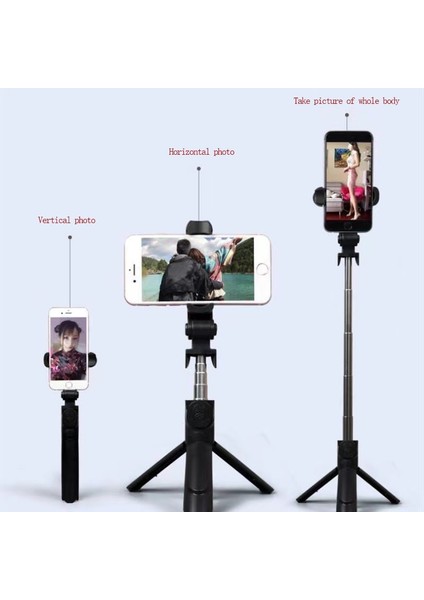 1 Msiyah Çift Işık 360° Dönebilen Telefon Tutucu Kablosuz Selfie Çubuğu Bluetooth Teleskopik Katlanabilir Tripod Dolgu Işığı ile Uzatılabilir Uzaktan Kumanda (Yurt Dışından) indirimleri