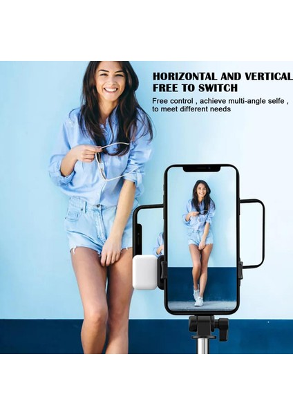 Siyah 6in1 Kablosuz Bluetooth Uyumlu Cep Telefonu Tutucu Selfie Selfie Sopa Uzaktan Genişletilebilir Kontrol Tripod M3Y0 ile Uyumlu (Yurt Dışından)