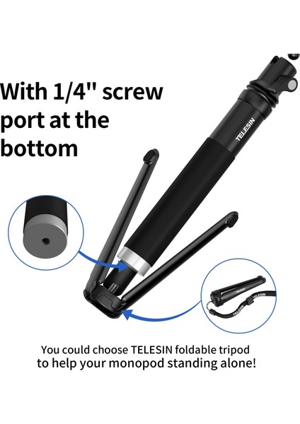 Sadece Selfie Çubuğu Telesın Gopro Selfie Çubuğu Katlanabilir Tripod Telefon Tutucu Djı Eylem INSTA360 Akıllı Telefon Için Alüminyum Alaşımlı Monopod (Yurt Dışından) indirimleri