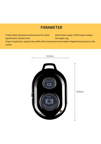 Mavi Kablosuz Bluetooth Akıllı Telefon Kamera Uzaktan Kumanda Deklanşörü Selfie Sopa Monopod Uyumlu Android Ios iPhone 11X8 (Yurt Dışından)