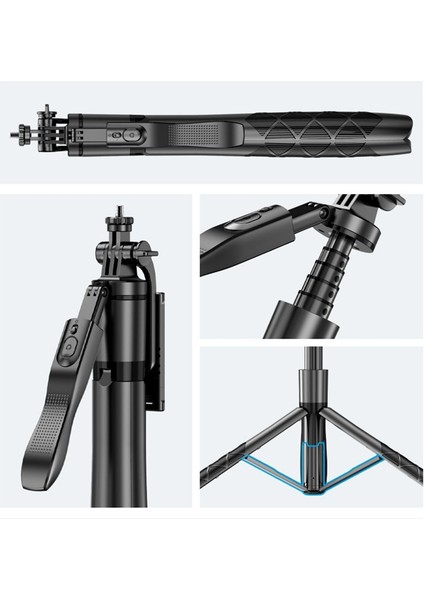Seçenek 04 Işık Yok Fangtuosı 2022 Yenı 1530MM Kablosuz Selfie Çubuğu Tripod Standı Gopro Aksiyon Kameraları Akıllı Telefonlar Için Katlanabilir Monopod Canlı Çekim (Yurt Dışından)