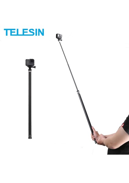 Telesın 2.7m 106 ''selfie Sopa Karbon Fiber Uzatılabilir El Monopod Gopro Hero 10 9 8 7 6 5 Max INSTA360 Osmo Eylem (Yurt Dışından)