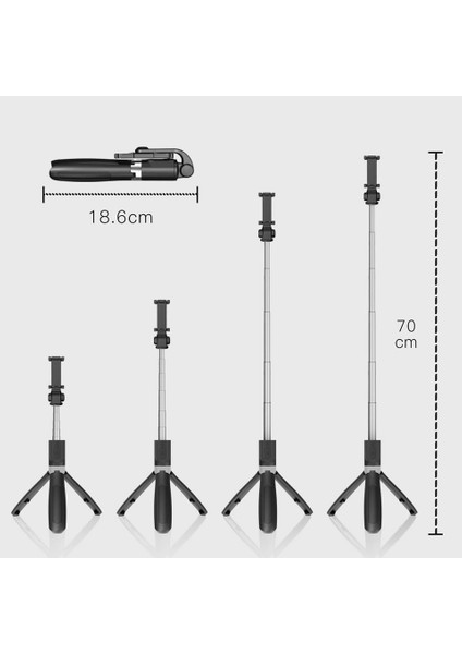 Beyaz Electop Bluetooth Selfie Çubuğu Tripodlu Plastik Alaşım Kendinden Yapışkanlı Selfiestick Telefon Selfie Çubuğu Iphone Samsung Huawei Için (Yurt Dışından) indirimleri