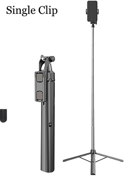 150CM Tek Klip 150/160CM Bluetooth Kablosuz Selfie Çubuğu Mini Tripod Uzatılabilir Monopod Dolgu Işığı ile Uzaktan Deklanşör iPhone Android Telefon Için (Yurt Dışından)