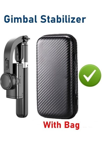 L08 Black3 Bluetooth Uyumlu Selfie Çubuğu Tripod Anti-Sarsıntı El Gimbal Sabitleyici Iphone Samsung Xiaomi Akıllı Telefon (Yurt Dışından)