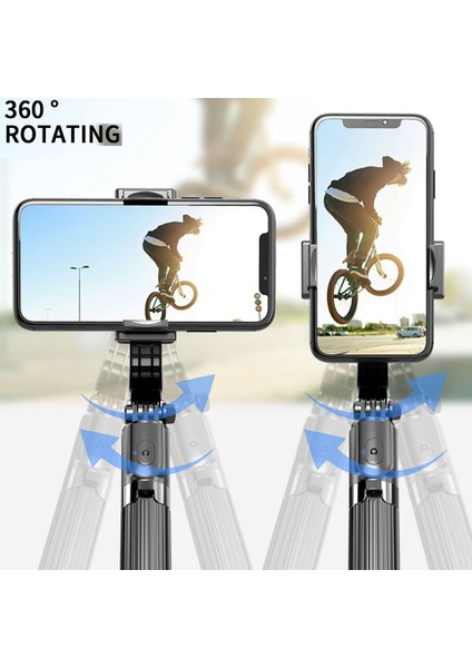 L08 Black3 Bluetooth Uyumlu Selfie Çubuğu Tripod Anti-Sarsıntı El Gimbal Sabitleyici Iphone Samsung Xiaomi Akıllı Telefon (Yurt Dışından) fiyatları