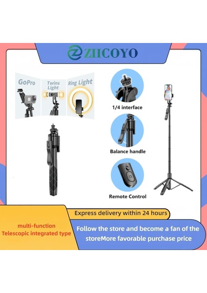 Seçenek 1-Işık Yok 1.53 M Kablosuz Selfie Çubuğu Tripod Standı Gopro Aksiyon Kamerası Akıllı Telefonlar Için Katlanabilir Denge Sabit Çekim Canlı Yayın (Yurt Dışından) fiyatları