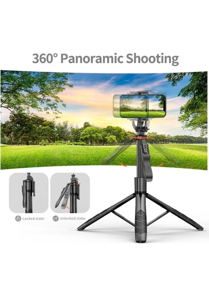 Seçenek 1-Işık Yok 1.53 M Kablosuz Selfie Çubuğu Tripod Standı Gopro Aksiyon Kamerası Akıllı Telefonlar Için Katlanabilir Denge Sabit Çekim Canlı Yayın (Yurt Dışından) indirimleri