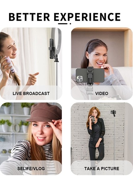Işıksız Q05 1600MM Kablosuz Selfie Çubuğu Bluetooth Deklanşör Tripod Aksiyon Kameraları Akıllı Telefonlar Için Dolgu Işığı ile Katlanabilir Monopod Selfie (Yurt Dışından)
