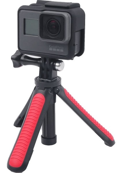 Kırmızı Selfie Sopa Mini Tripod Kendinden El Uzatılabilir Kutup Monopod Standı Gopro Hero 10 9 8 7 6 Xiaoyi 4K Lite Sjcam Aksesuarları (Yurt Dışından)