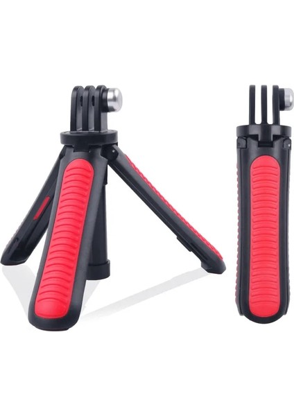 Kırmızı Selfie Sopa Mini Tripod Kendinden El Uzatılabilir Kutup Monopod Standı Gopro Hero 10 9 8 7 6 Xiaoyi 4K Lite Sjcam Aksesuarları (Yurt Dışından)