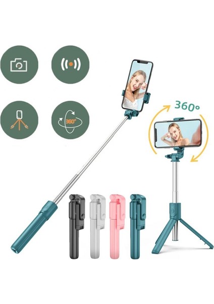 Yeşil R1/R1S Kablosuz Bluetooth Selfie Çubuğu Katlanabilir Mini Tripod Ios Android Için Uzaktan Kumanda ile Genişletilebilir Monopod (Yurt Dışından)