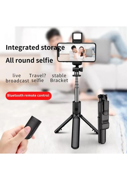 Siyah Taşınabilir Tripod Cep Telefonu Selfie Sopa Uzaktan Kumanda ile Teleskopik Telefon Bluetooth Sopa Cep Telefonu Tutucu N3C6 (Yurt Dışından) fırsatları