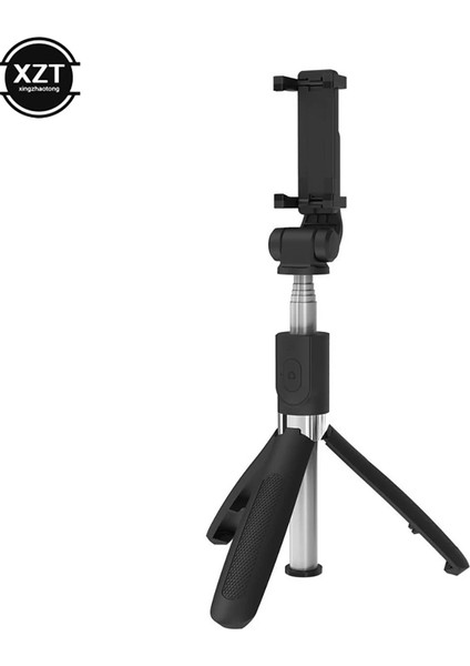 Siyah Evrensel Telefonlar Kablosuz Bluetooth ile Uyumlu Selfie Çubuğu Tripod Uzaktan Deklanşörlü Katlanabilir Tripodlar Monopodlar (Yurt Dışından)