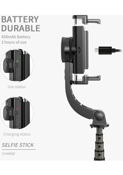 L08 Beyaz El Gimbal Sabitleyici Cep Telefonu Selfie Sopa Tutucu iPhone Xiaomi Redmi Huawei Samsung Android L08 Için Ayarlanabilir Stand (Yurt Dışından) modelleri