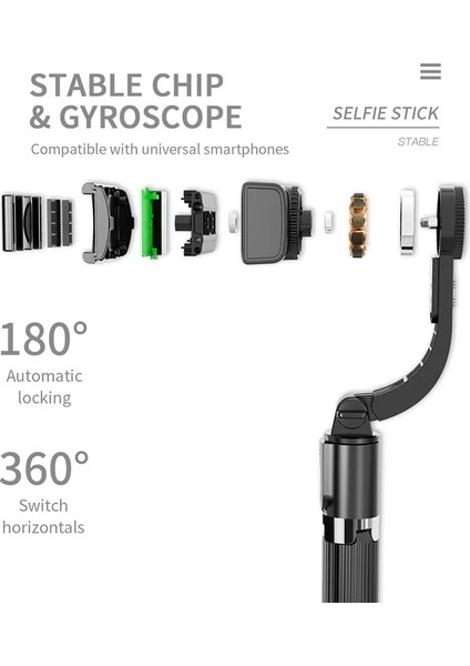 L08 Beyaz El Gimbal Sabitleyici Cep Telefonu Selfie Sopa Tutucu iPhone Xiaomi Redmi Huawei Samsung Android L08 Için Ayarlanabilir Stand (Yurt Dışından) fırsatları