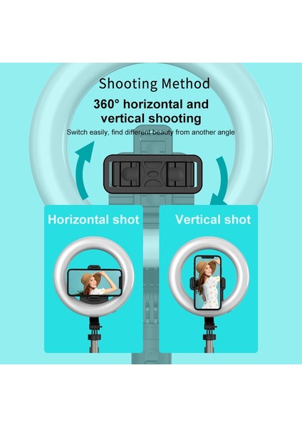 1.6m Tripod 20CM L06 4 In 1 Kablosuz Bluetooth Selfie Sopa El Uzaktan Deklanşör 1.6m Tripod 8 Inç LED Halkalı Fotoğraf Işığı Android Ios Için (Yurt Dışından)