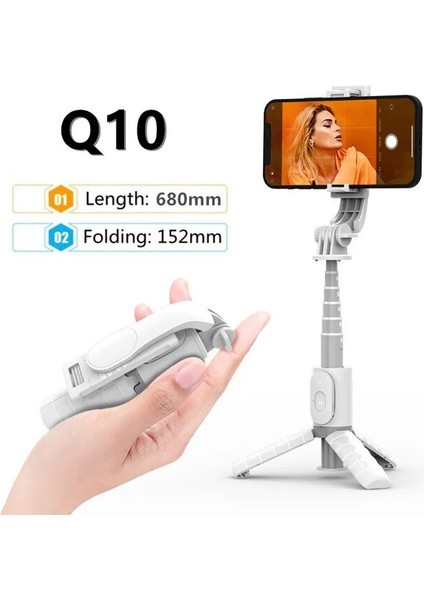Q10 Beyaz 2022 Yeni Nesil Telefon Uyumlu Selfie Çubuğu Z Teleskopowym Bluetooth Çubuğu Huawei/honor/iphone Android Için (Yurt Dışından)