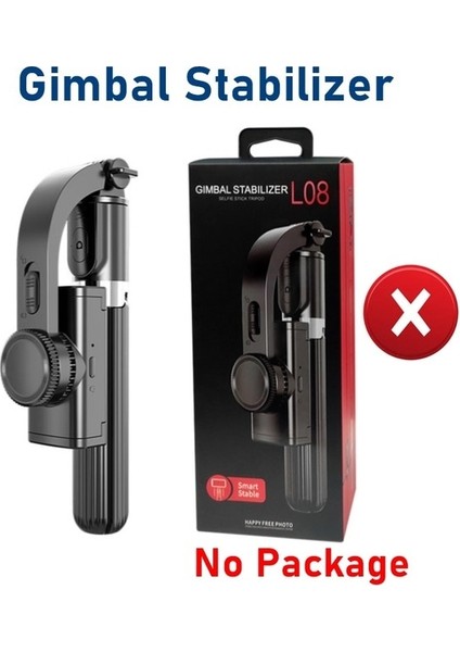 L08 Siyah Tongdaytech Bluetooth Uyumlu Selfie Çubuğu Tripod Sarsıntı Önleyici El Gimbal Sabitleyici Iphone Samsung Xiaomi Akıllı Telefon (Yurt Dışından)
