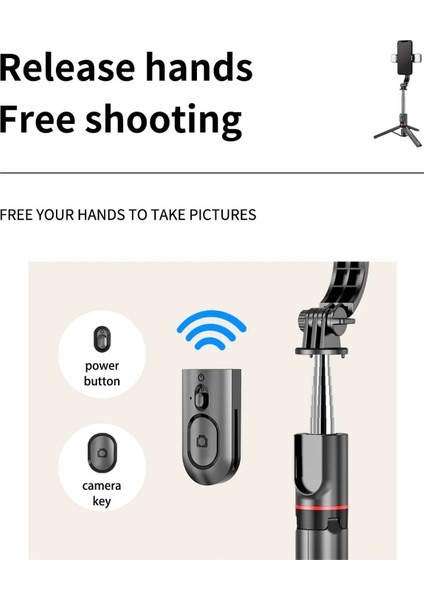 L13D L13/L13D Bluetooth Tripod Selfie Çubuğu, Ön ve Arka Doldurma Işığı Takviye Braketi Ayarlanmış Tripod Katlanabilir Selfie Çubuğu (Yurt Dışından)