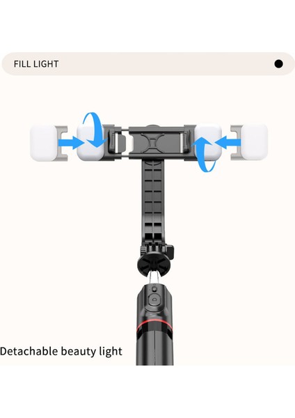 L13D L13/L13D Bluetooth Tripod Selfie Çubuğu, Ön ve Arka Doldurma Işığı Takviye Braketi Ayarlanmış Tripod Katlanabilir Selfie Çubuğu (Yurt Dışından)