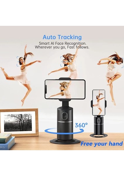 Beyaz Akıllı Gimbal 360 ° Aı Yüz Tanıma Takip Sabitleyici Takip Gimbal Telefon Standı Vlog Canlı Gimbal Sabitleyici Tripod (Yurt Dışından) modelleri