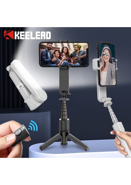 Seçenek 2 Keelead L09 Gimbal Sabitleyici Selfie Çubuğu Tripod Dolgu Işığı ile Bluetooth Uzaktan Cep Telefonu Için Xiaomi Huaweı Ios Akıllı Telefon (Yurt Dışından) fırsatları