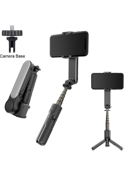 Stil B Siyah LED Gimbal Sabitleyici iPhone Android Cep Cep Telefonu Cep Telefonu Akıllı Telefon Eylem Kamera Kolu Kavrama Selfie Çubuğu Video Tripod (Yurt Dışından)