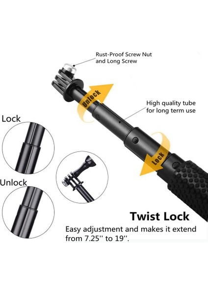 Yeşil Su Geçirmez El Kavrama Ayarlanabilir Selfie Sopa El Monopod Geekpro Gopro Hd Hero 6 5 4 3 + 3 2 1 Xiaomi Yi Için (Yurt Dışından)