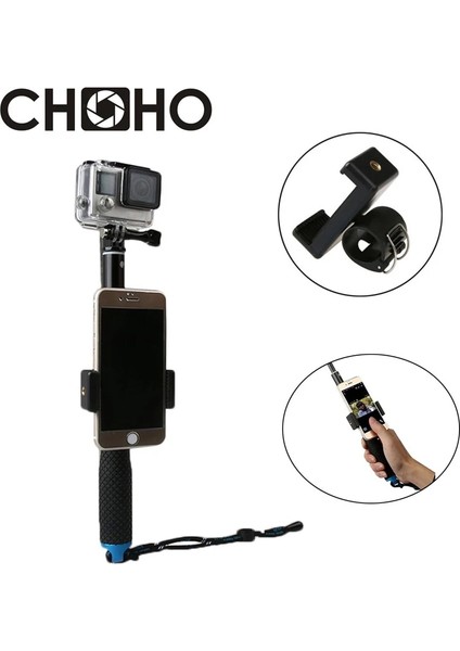 95CM Kırmızı Öz Selfie Sopa El Su Geçirmez Monopod + App Telefon Tutucusu Gopro Hero 11 10 9 8 Xiaomi Yi 4K Sjcam SJ4000 Aksesuarları (Yurt Dışından)