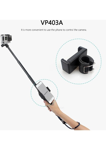 VP403B Vamson Gopro 11 10 9 8 7 6 Alüminyum Uzatılabilir Kutup Selfie Sopa Monopod Tripod Bağlama Aparatı Gopro Hero 11 Için INSTA360 Yi Için (Yurt Dışından)