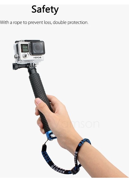 VP403B Vamson Gopro 11 10 9 8 7 6 Alüminyum Uzatılabilir Kutup Selfie Sopa Monopod Tripod Bağlama Aparatı Gopro Hero 11 Için INSTA360 Yi Için (Yurt Dışından)