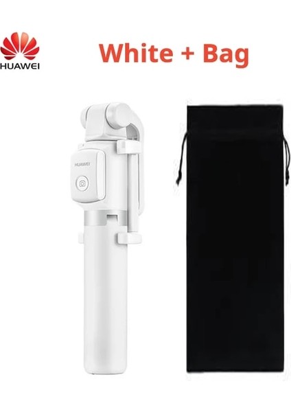 Beyaz Çantalı Yeni Huaweı AF15 Kablosuz Uzaktan Kumandalı Selfie Çubuğu Tripod Mini Uzatılabilir 4'ü 1 Arada Selfie Çubuğu 360° Dönen Telefon Standı Tutucu (Yurt Dışından)