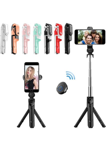 Yeşil Kablosuz Selfie Sopa Tripod ile Bluetooth Uzaktan Kumanda Katlanabilir El Monopod Cep Telefonu Selfie Sopa Tutucu IPhone Için (Yurt Dışından)