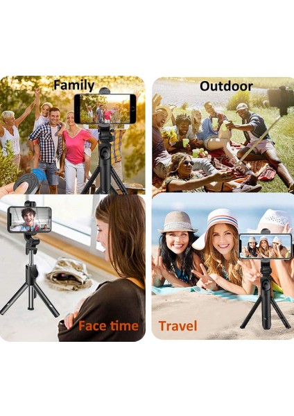 Yeşil Kablosuz Selfie Sopa Tripod ile Bluetooth Uzaktan Kumanda Katlanabilir El Monopod Cep Telefonu Selfie Sopa Tutucu IPhone Için (Yurt Dışından)
