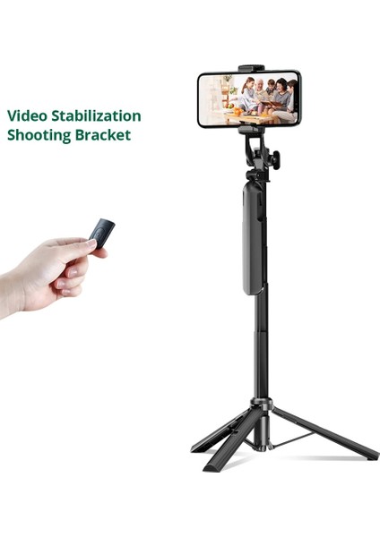 Siyah Ölçeklenebilir Mobil Tripod Otomatik Dengeli Gimbal Sabitleyici Akıllı Telefon Selfie Sopa Iphone/xiaomi Için Kablosuz Bluetooth Kontrolü (Yurt Dışından) fırsatları