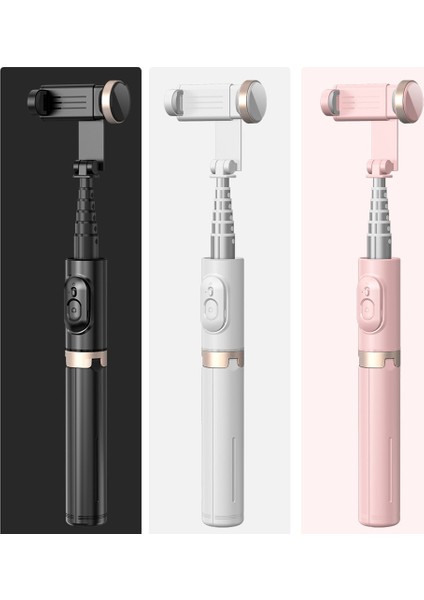Pembe Kablosuz Bluetooth Özçekim Çubuğu Tripod Alüminyum Alaşımlı Düzeltilmiş Özçekim Çubuğu iPhone 14 13 12 Xs Samsung Için Telefon Tutucu ile (Yurt Dışından)