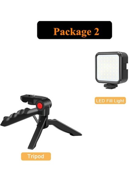 Paket 2 Yeni Profesyonel Vlog Video Çekim Kitleri, Mini Tripodlu Slr Kamera Akıllı Telefon Kaydı Için Bluetooth Selfie Kontrolü (Yurt Dışından)