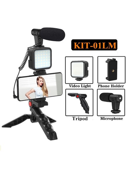 Paket 2 Yeni Profesyonel Vlog Video Çekim Kitleri, Mini Tripodlu Slr Kamera Akıllı Telefon Kaydı Için Bluetooth Selfie Kontrolü (Yurt Dışından) fiyatları