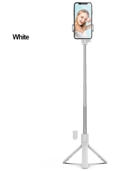 R1 Beyaz Işık Yok 2pcs Selfie Çubuğu Tripod Kablosuz Bluetooth Uzaktan Kumanda Teleskopik Katlanabilir Uzatılabilir Dolgu Işığı 360° Döndürülebilir Telefon Tutucu (Yurt Dışından)